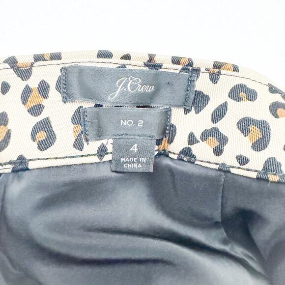 J. Crew No. 2 Leopard Patterned Pencil Straight Classic Skirt Size 4 - Picture 6 of 8